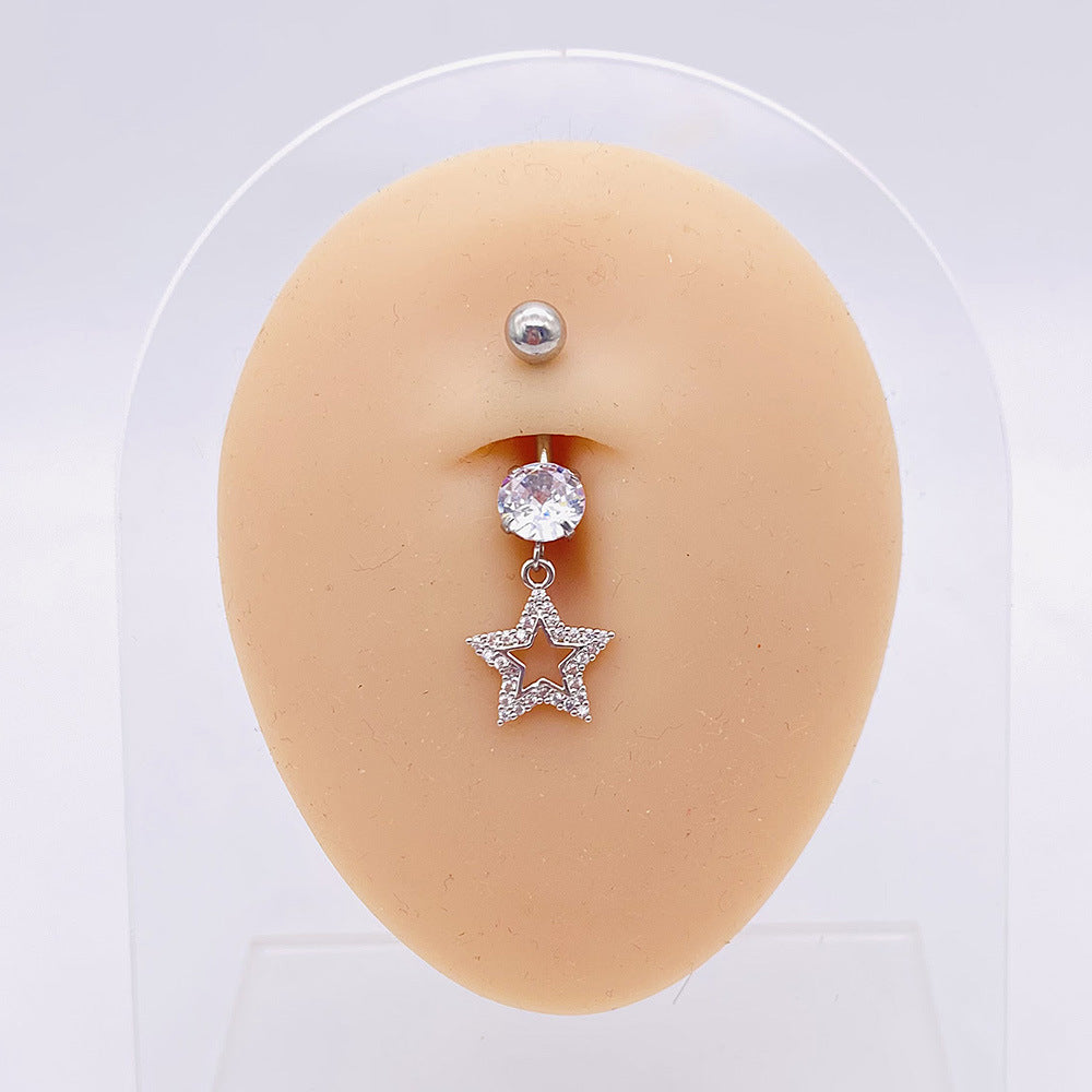 Wholesale Stainless Steel Long Tree of Life Zircon Belly Button Nails Body Jewelry ACC-BJ-ChenY001