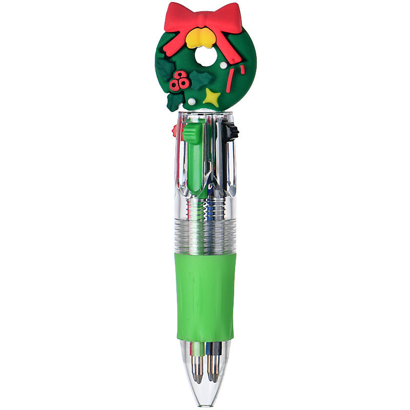 Wholesale Cute cartoon Christmas four-color ballpoint pen