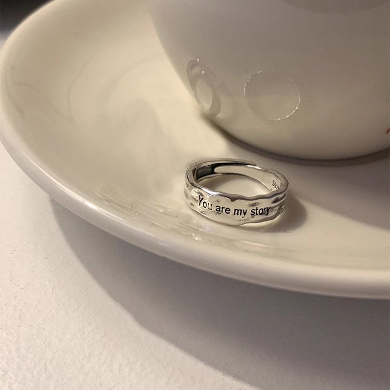 Wholesale Wave Letters 925 Sterling Silver Open Index Finger Ring ACC-RS-YaoFeng004