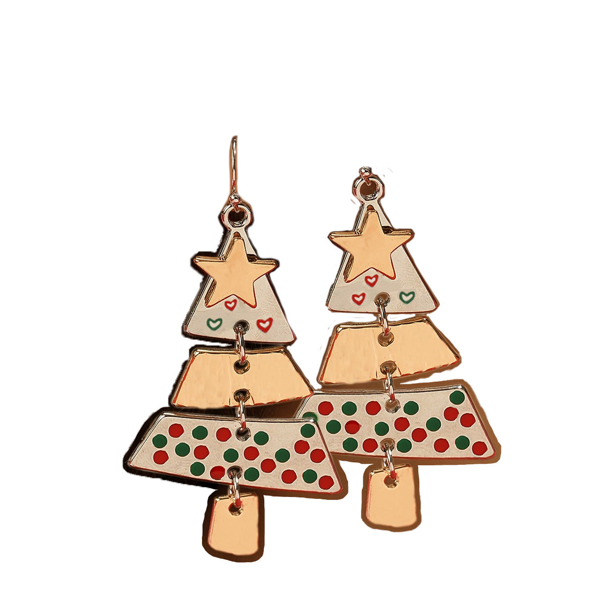 Wholesale Metal Christmas Tree Earrings