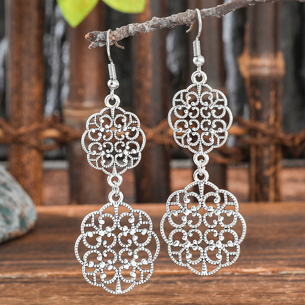 Wholesale Alloy Ethnic Bohemian Earrings Vintage Distressed Style Jewelry for Everyday Wear