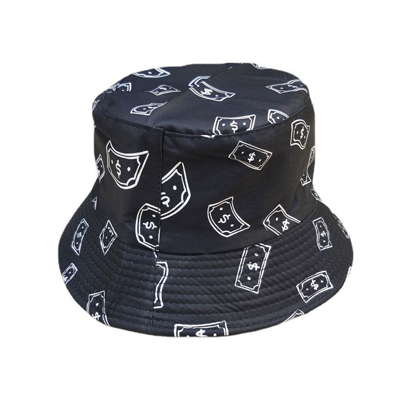 Wholesale  US dollar printed basin hat  protection sun hat bucket hat