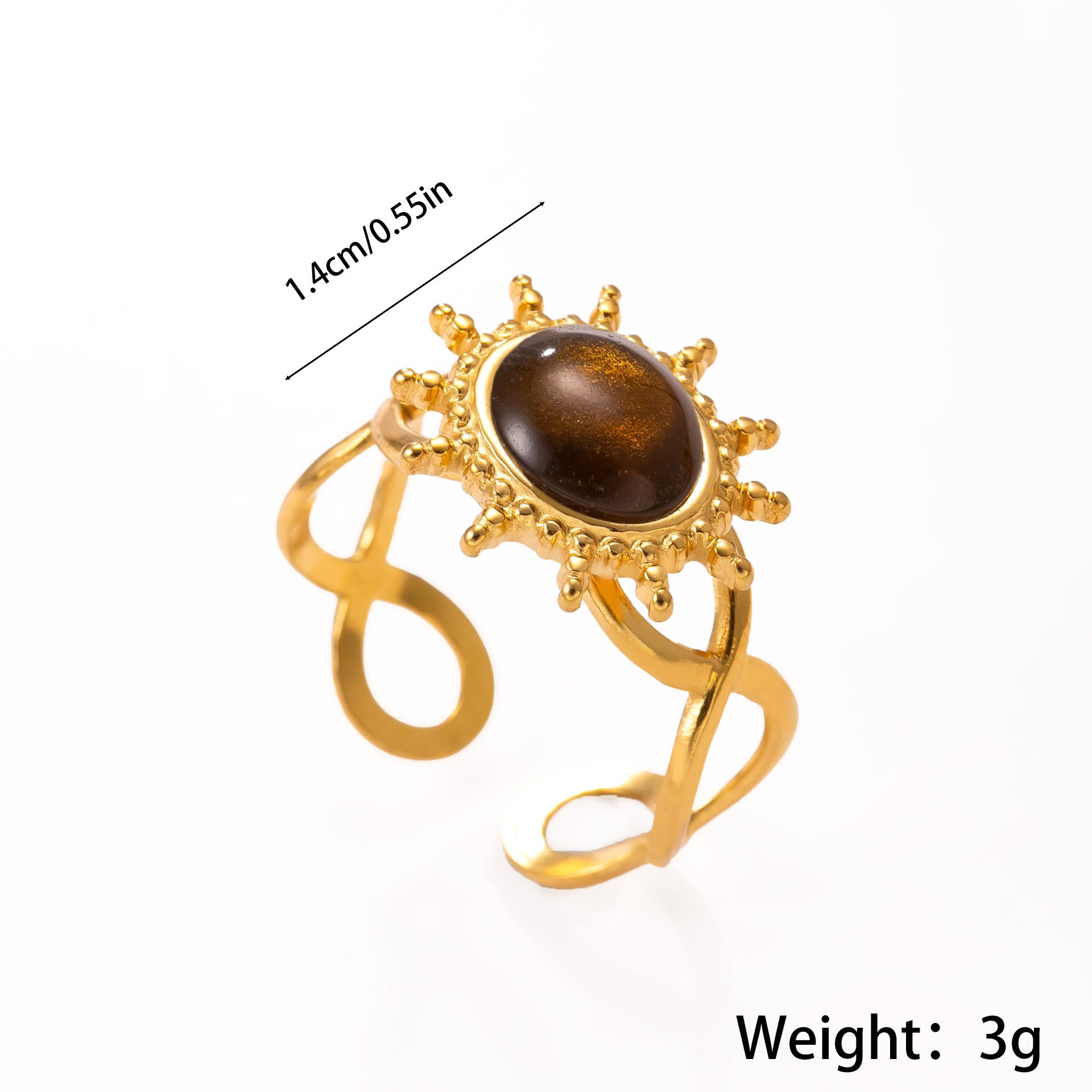 Wholesale Vintage Style Gold Plated Stainless Steel Ring Set - 11 Pieces Boutique Resale Jewelry