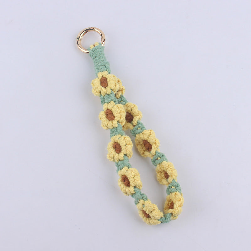 Wholesale Handmade Weaving Cotton Cord Daisy Keychain ACC-KC-GuangTian019