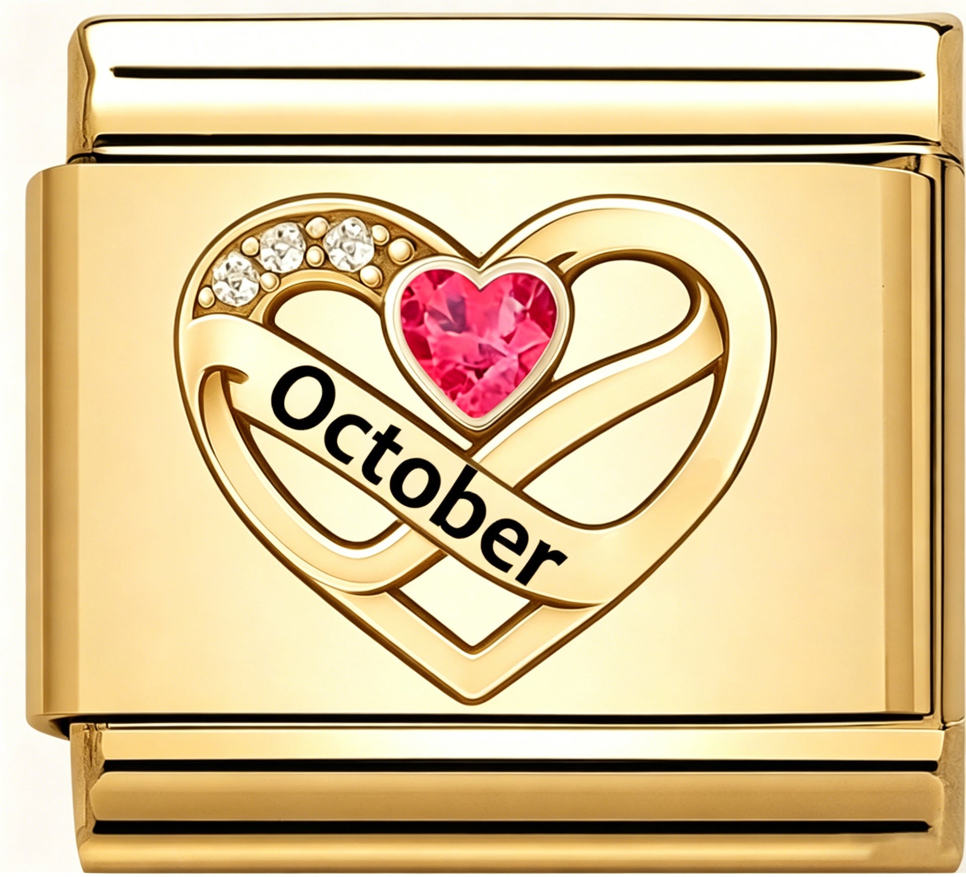 Wholesale DIY Italian Charms Bracelet Stainless Steel Month Love Heart Pattern Boutique Resale