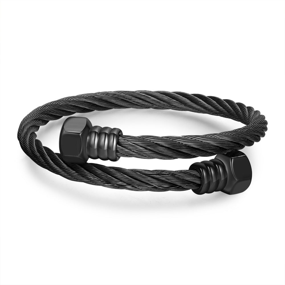 Wholesale stainless steel winding geometric bracelet