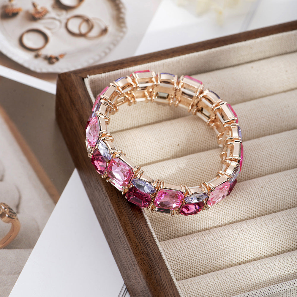Wholesale Sweet Vintage Rose Gold Stretch Bracelet Fashion Jewelry Gift Accessory for Women Boutique Resale