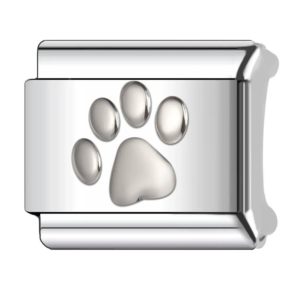 Wholesale   Italian Charm Bracelet 9mm DIY heart-shaped  Creative Stainless Steel Composable Bracelet