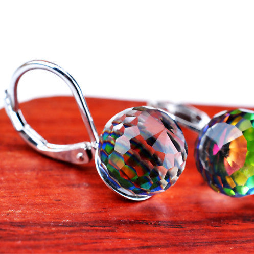 Wholesale magic cube colorful crystal earrings