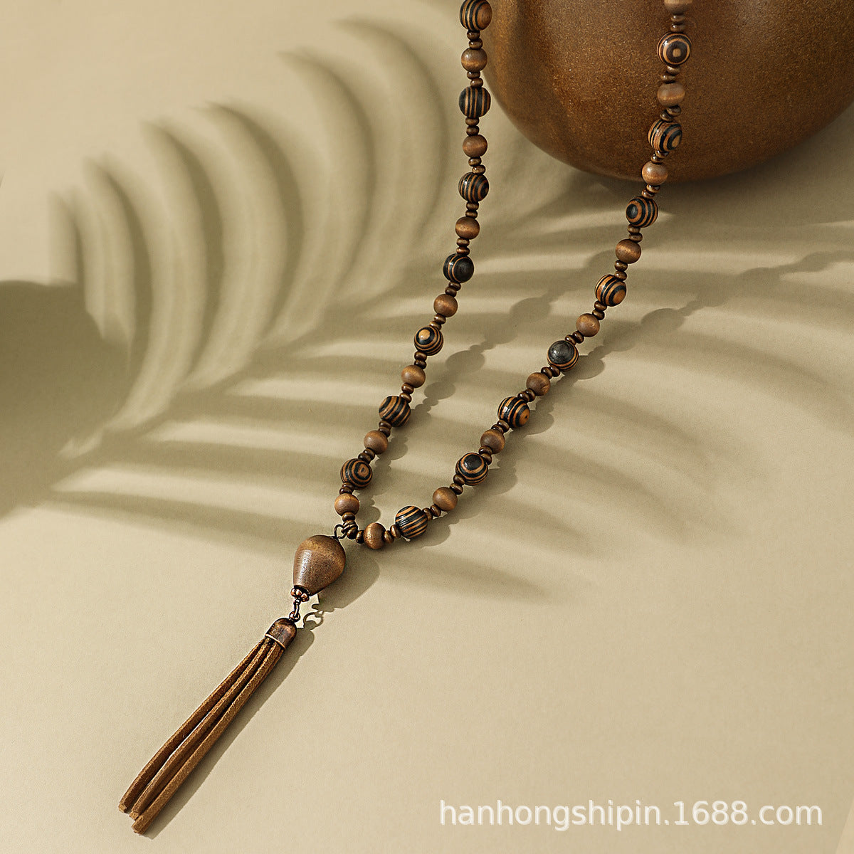 Wholesale Bohemian Wooden Bead Long Necklace