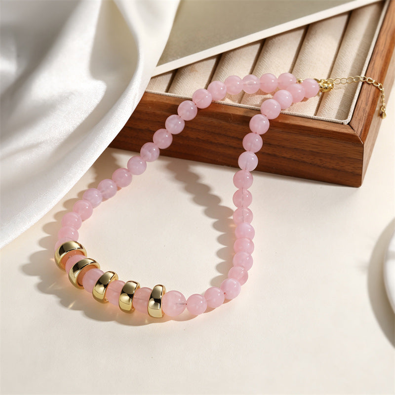 Wholesale Acrylic Round Bead Necklace For Women Trendy Collarbone Chain Handmade Jewelry Accessory For Everyday Wear