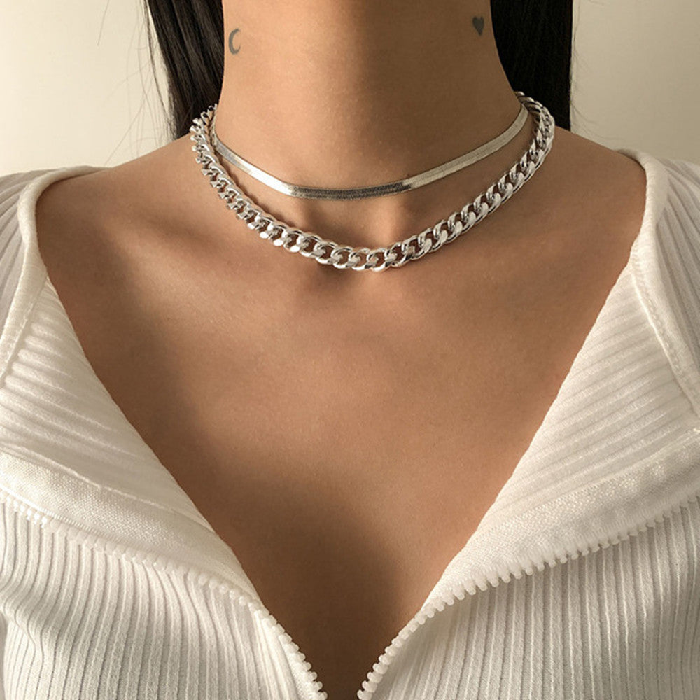 Wholesale Snake bone thick multi-layered necklace