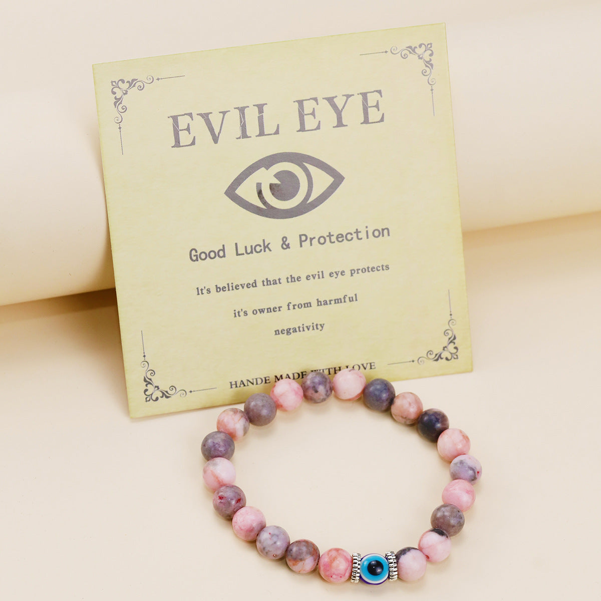 Wholesale Evil Eye Stone Bead Stretch Bracelet Fashion Accessory Gift