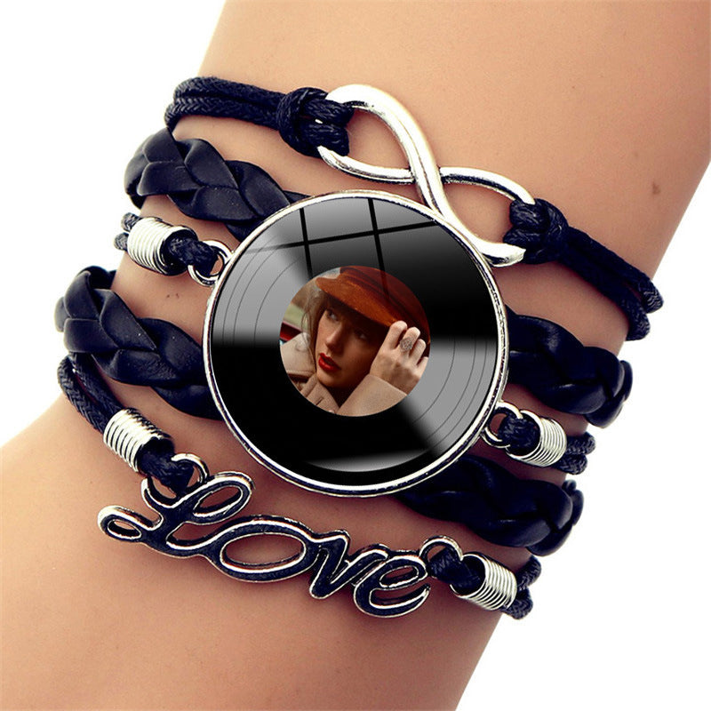 Wholesale Celebrity Style Vinyl Record Leather Bracelet ACC-BT-JiaYun006