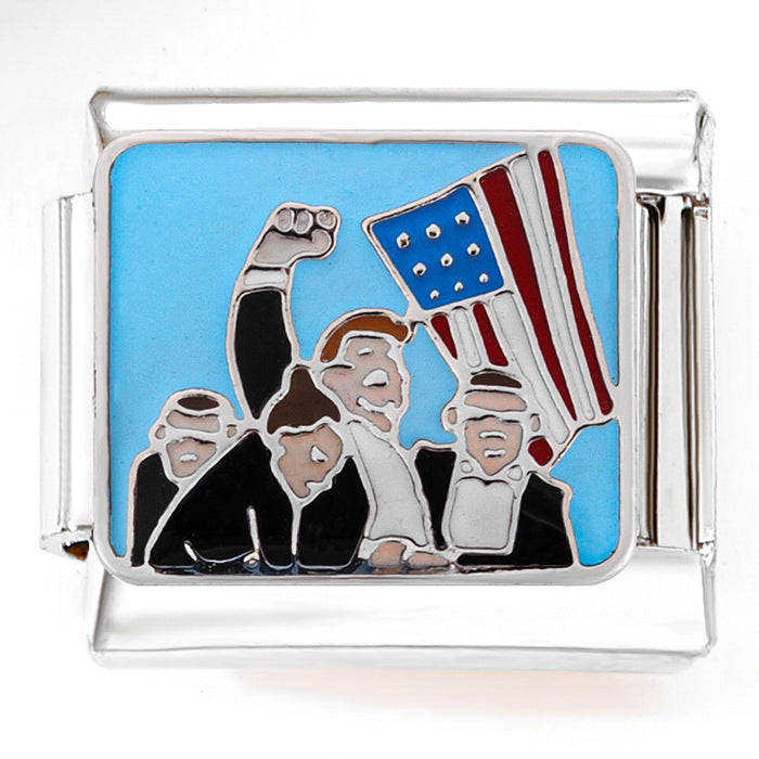 Wholesale Italian Charm Bracelet 9mm DIY Splicing Mountaineering Team Sunflower Stainless Steel Composable Bracelet