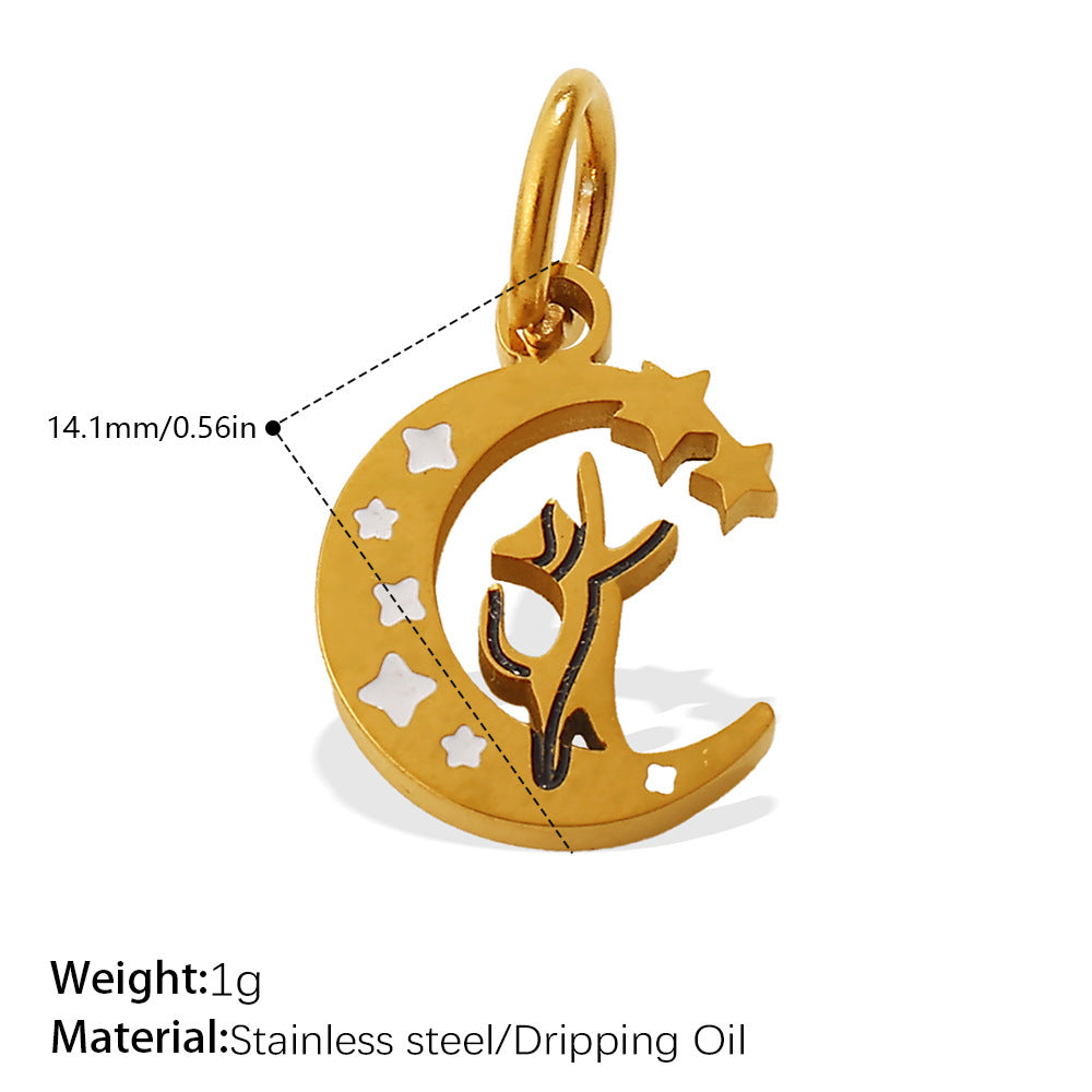 Wholesale Retro Elegant Style DIY Star and Moon Phase Diamond Charms for Jewelry