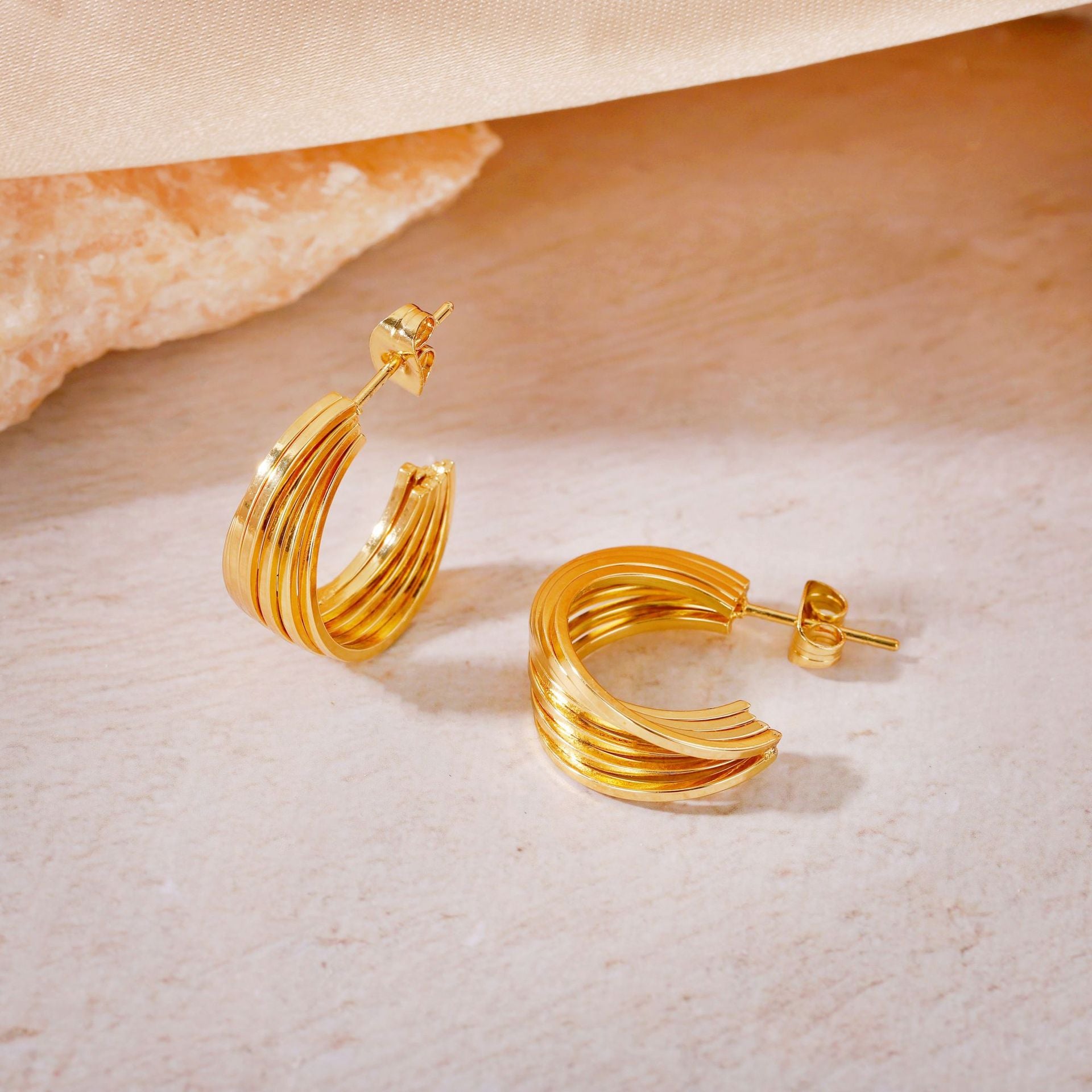 Wholesale Geometric Patchwork  Titanium Steel  Earrings