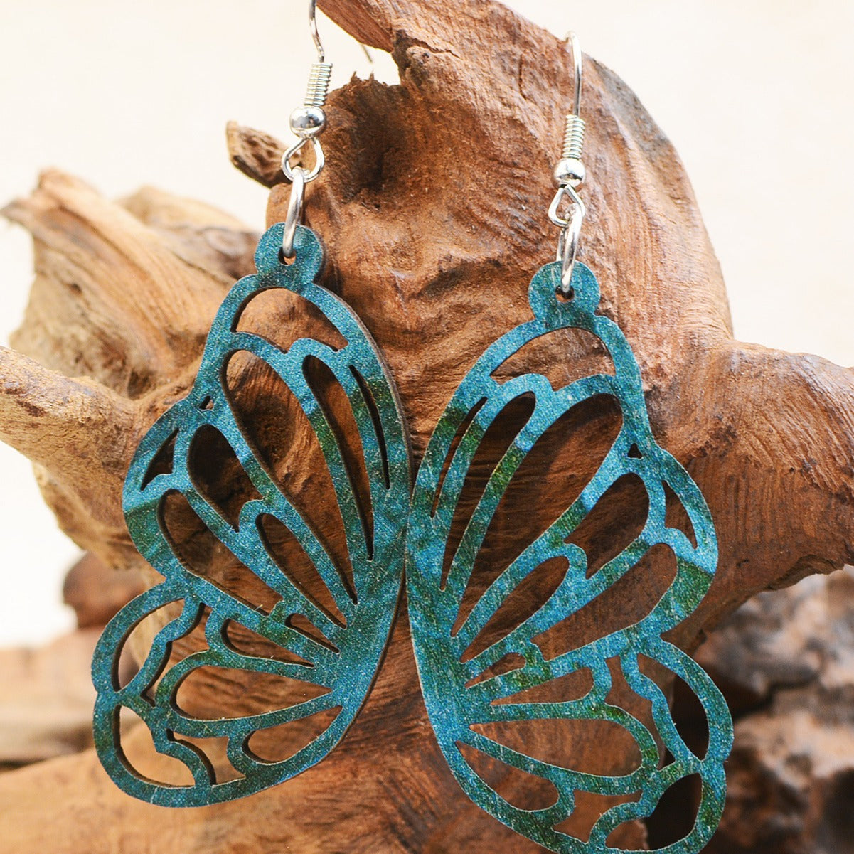 Wholesale Wood Butterfly Hollow Earrings ACC-ES-LuoKun001