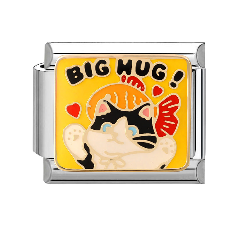 Wholesale 9mm Italian Charm Starter Bracelets DIY square Single Section Creative Stainless Steel Composable Bracelet