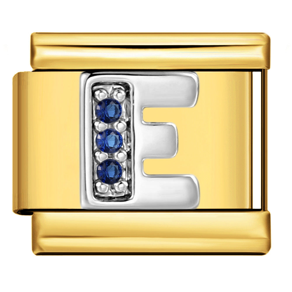 Wholesale 9mm Italian Charm Starter Bracelets DIY Letter Single Section Creative Stainless Steel Composable Bracelet