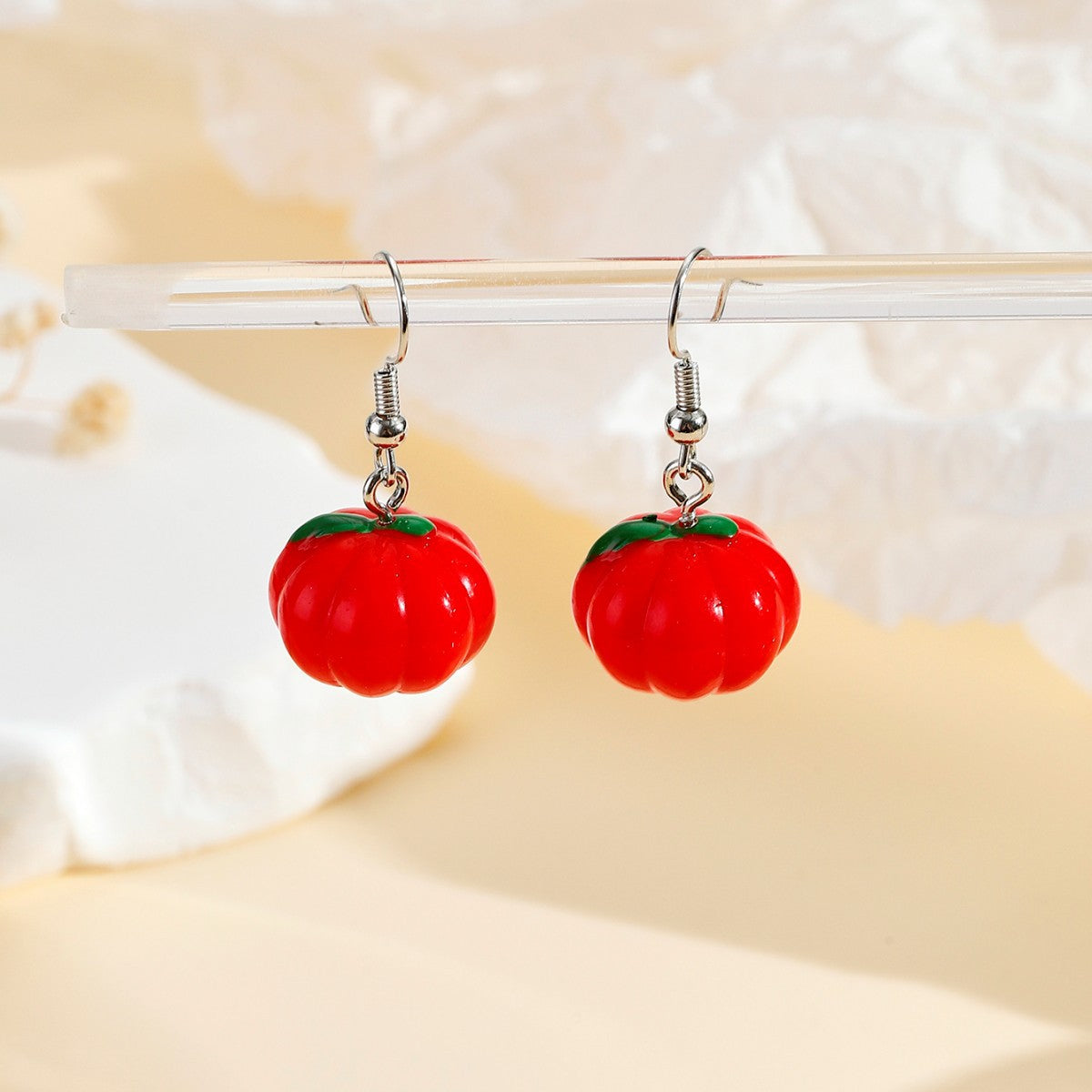 Wholesale Halloween  pumpkin earrings  cartoon acrylic colorful pumpkin earrings