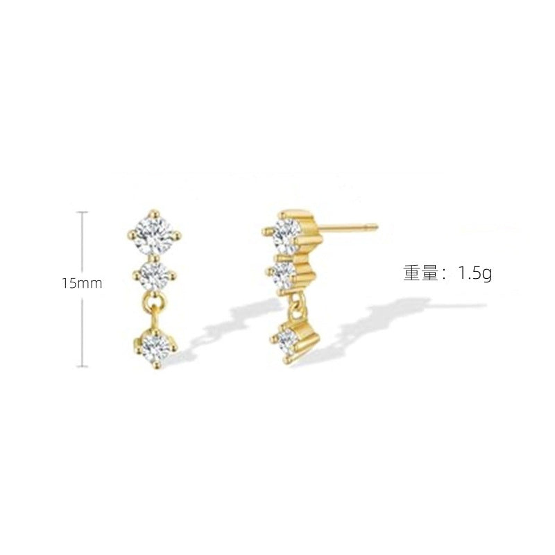 Wholesale Geometric Diamond Ear Nails Earrings