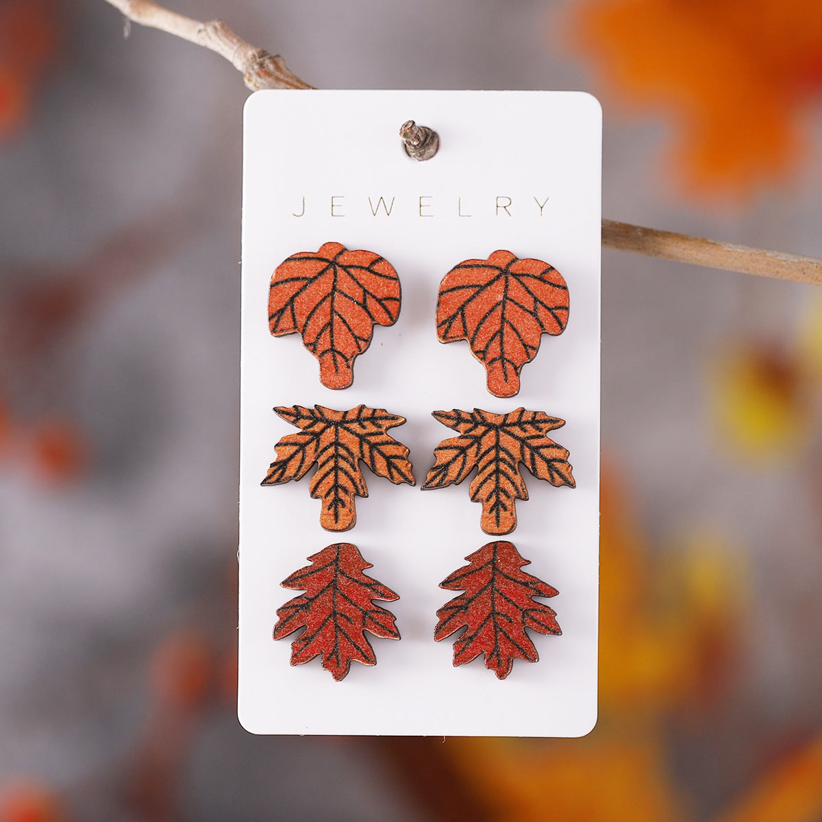 Wholesale  Harvest Pumpkin Coffee Cup Maple Leaf Earrings Set