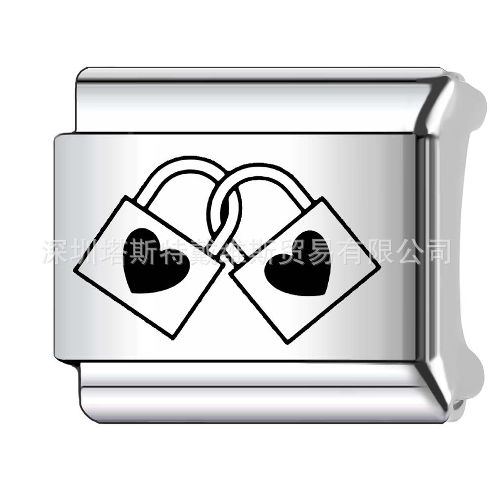 Wholesale 9mm Italian Charm Starter Bracelets DIY square Single Section Creative Stainless Steel Composable Bracelet