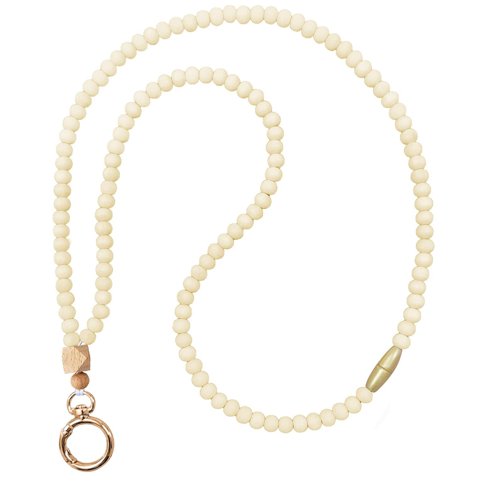 Wholesale Natural Stone and Wood Bead Open Ring Necklace