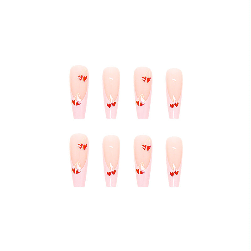 Wholesale 24 Pieces/box Valentine's Day Long Love Cherry Nails Kits Nail Stickers ACC-NS-QiHeng008