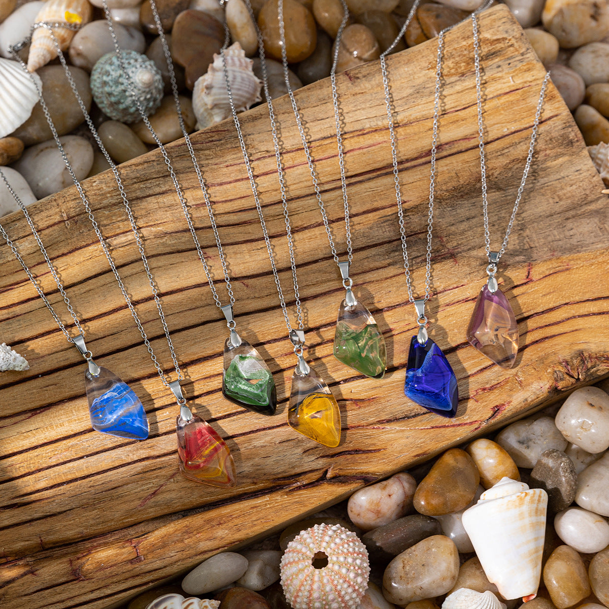 Wholesale Ocean Style Color Diamond Pendant Necklace