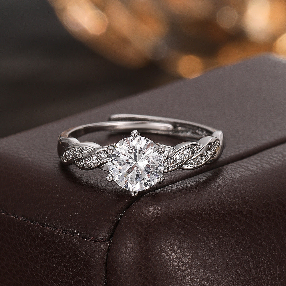 Wholesale Adjustable Cut Octagon Zircon Ring Fashion Accessory Gift For Women