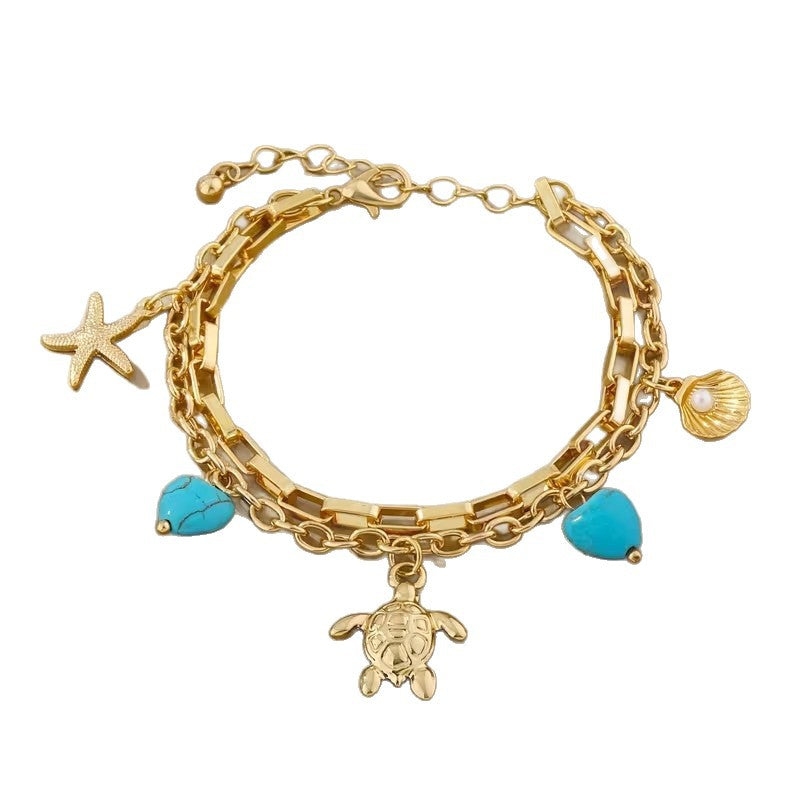 Wholesale Retro Sea Life Pendant Necklace,  Electroplated Metal,  Trendy Fashion Accessory for Resale