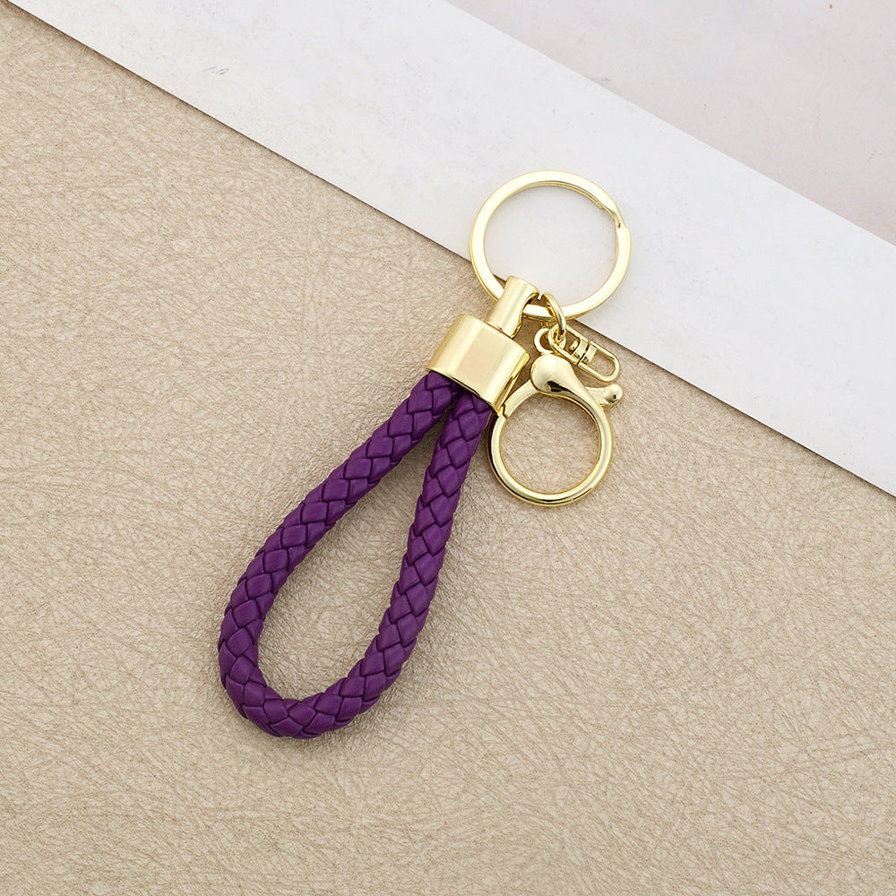 Wholesale Leather Round Dragon Woven Keychain Car Key Accessory Birthday Gift for Colleagues