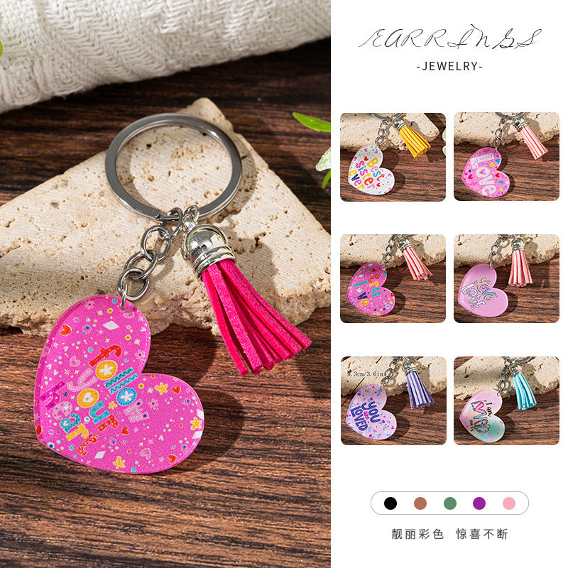 Wholesale Slogan Acrylic Love Keychain Pendant