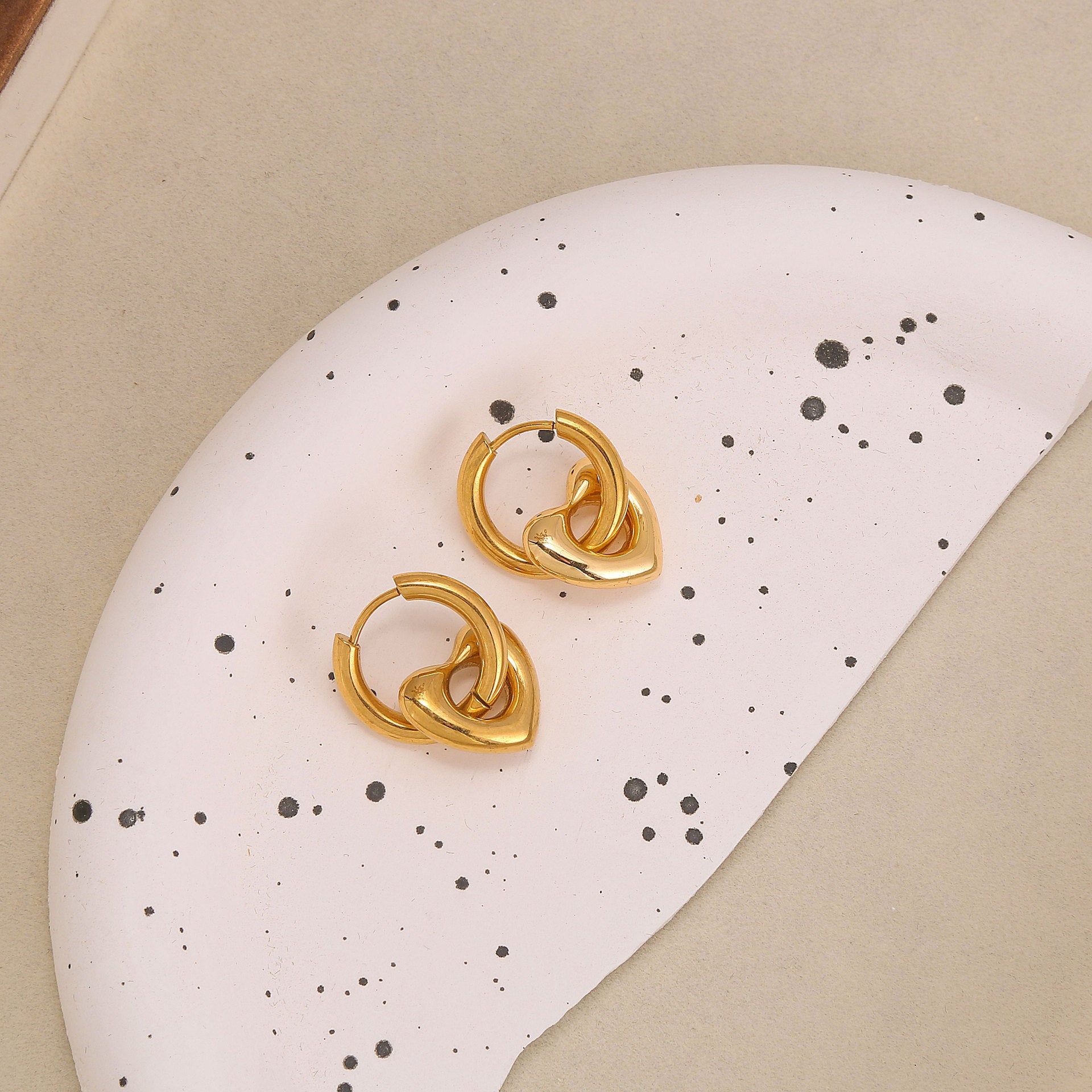 Wholesale Love Heart Earrings Stainless Steel Earrings ACC-ES-WenJian001