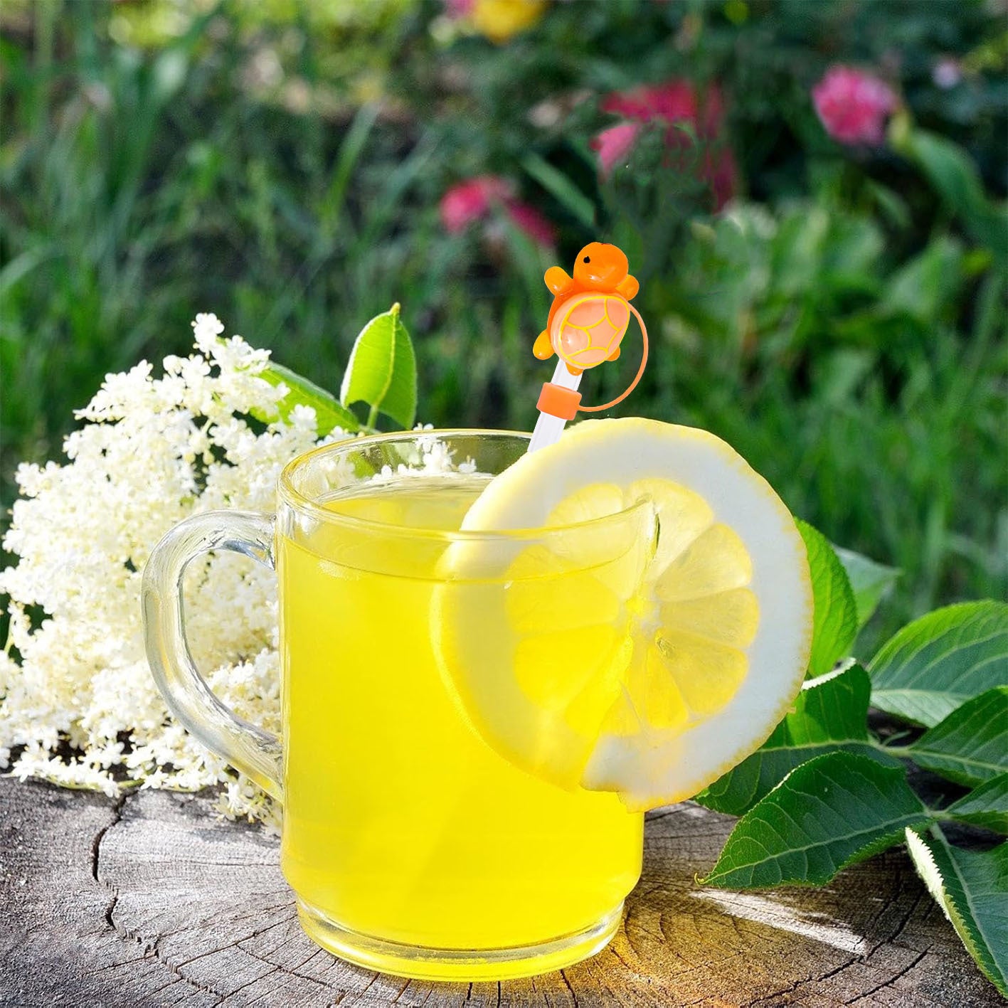 Wholesale 10pcs Luminous Turtle Series 10mm Straw Cover Straw Tube Cap