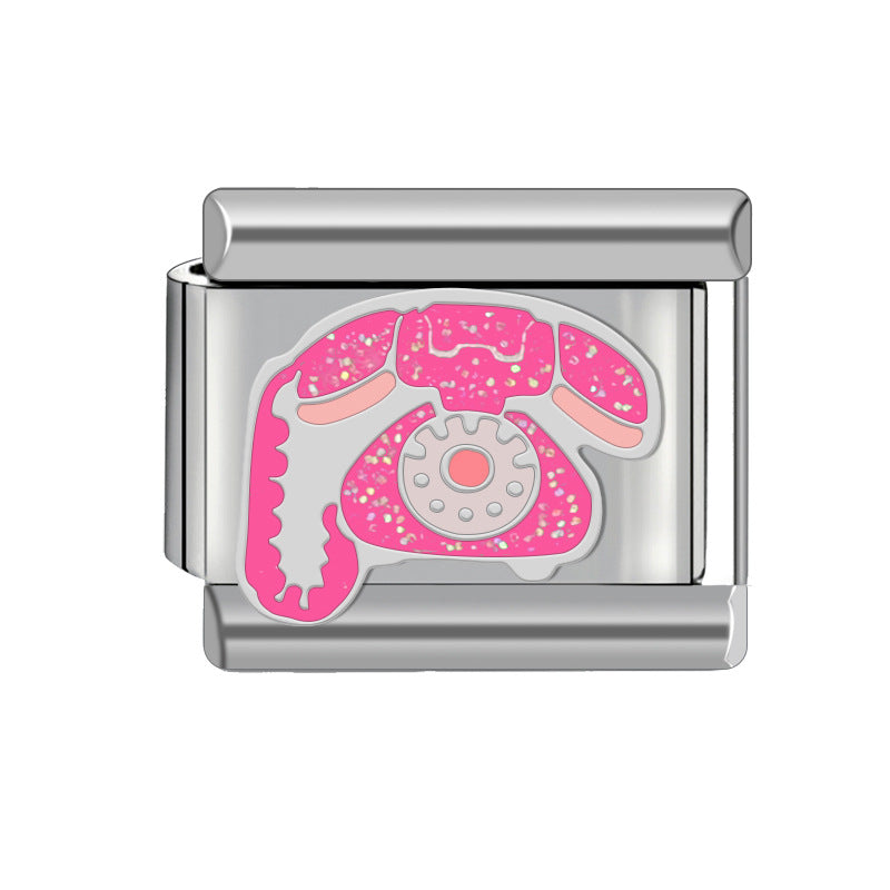 Wholesale Italian Charm Bracelet Heart Shape Stainless Steel Bracelet 9mm DIY Pattern Free Stitching Detachable Composable Bracelet ACC-BT-JL007