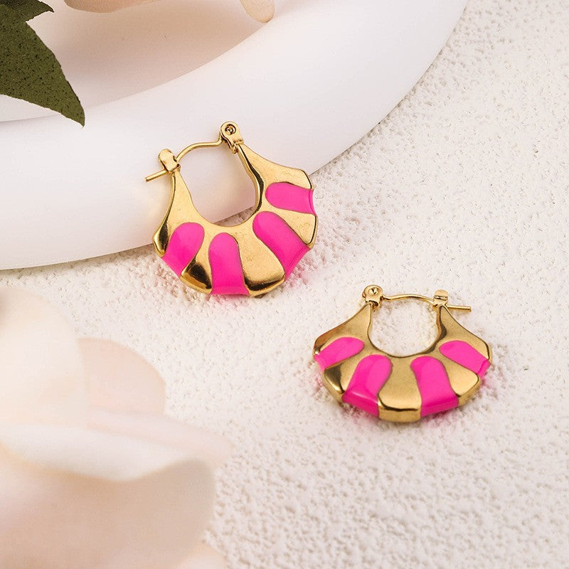 Wholesale Bohemian Beach Style Stainless Steel Earrings Oil Drop Earrings 18k Earrings ACC-ES-Ruix002
