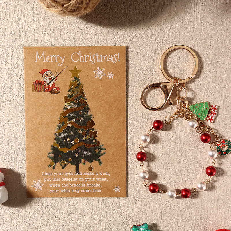 Wholesale Christmas  Snowflake Christmas Tree Keychain