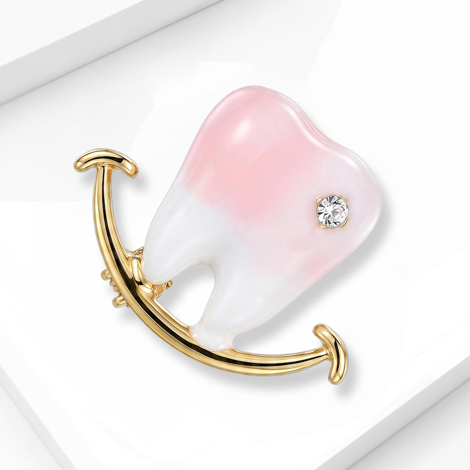 Wholesale Trendy Alloy Enamel Tooth Brooch Pin For Women Coat Suit Shirt Collar Jewelry Accessory