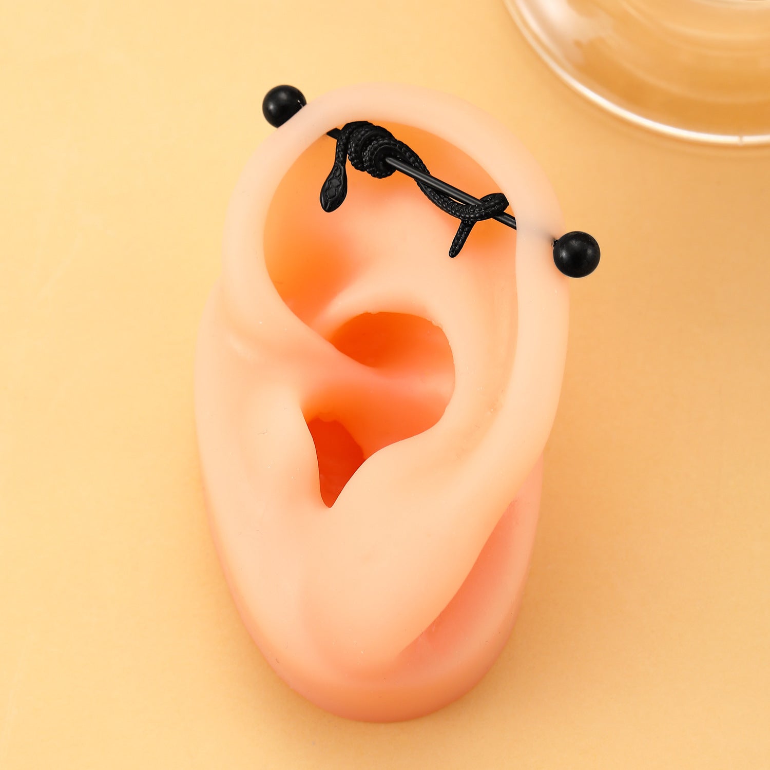 Wholesale Trendy Dark Snake Cross Earrings Metal Double Ear Piercing Jewelry Accessory for Cool Girls Boutique Resale