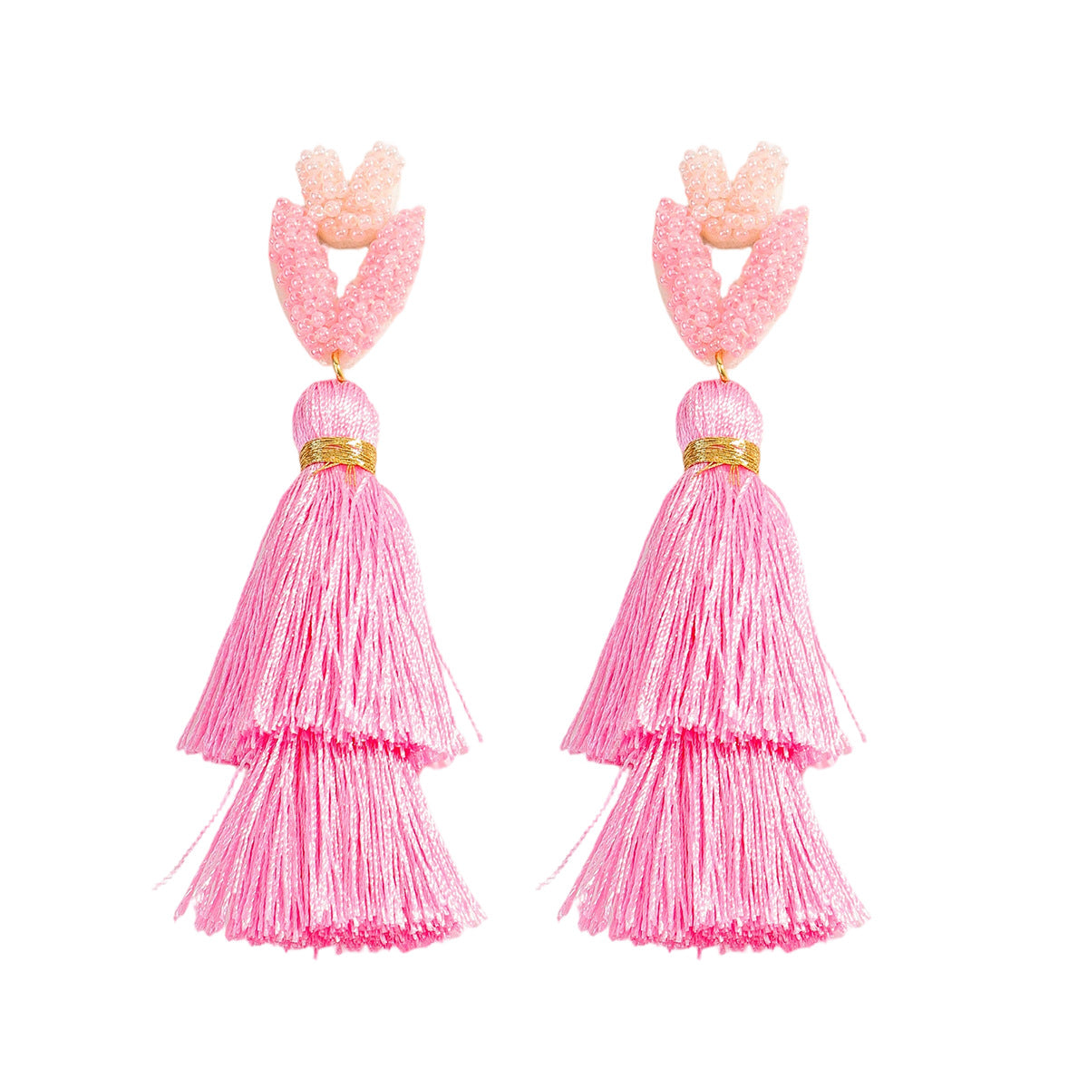 Wholesale Resin Valentine' s Day Tassel Earrings