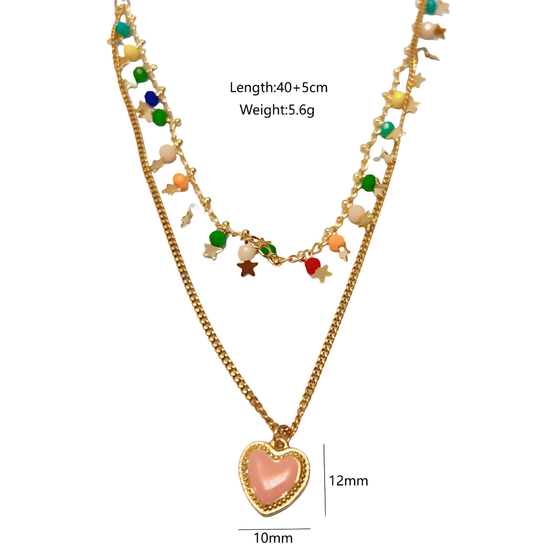 Wholesale Stainless Steel Colorful Natural Stone Pearl Beaded Necklace