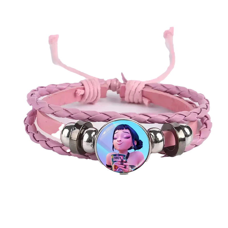 Wholesale  Black Braided Leather Bracelet kpop