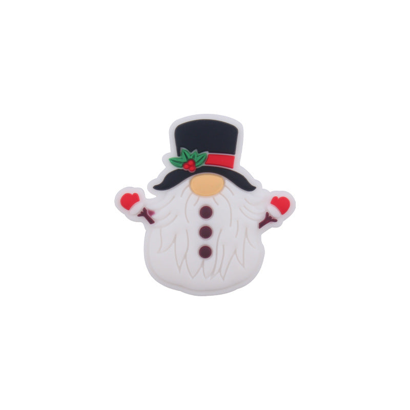 Wholesale 10pcs Cartoon Christmas Santa Claus Silicone Beads Focal Beads DIY Accessories  ACC-BDS-GuangTian050