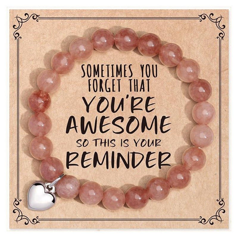 Wholesale Natural stone heart beaded bracelet