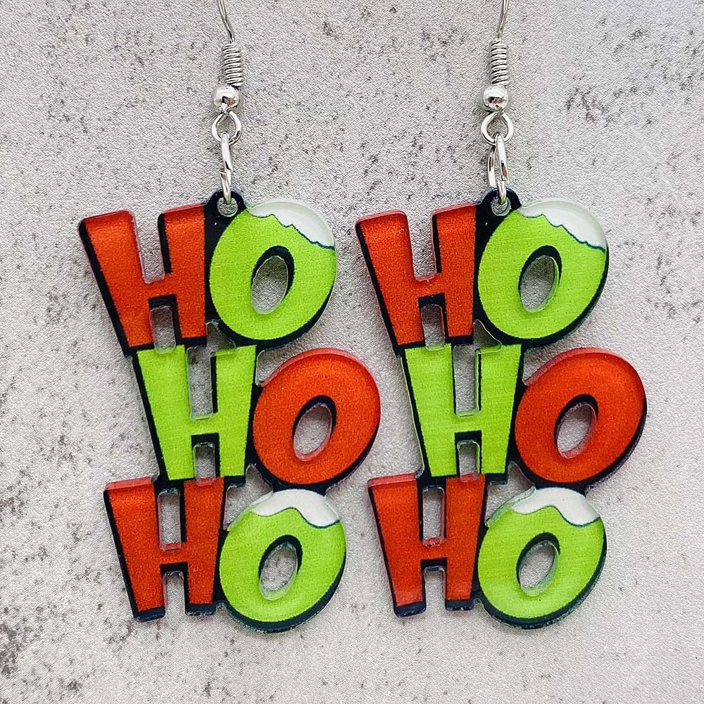 Wholesale  Christmas acrylic  asymmetric earrings