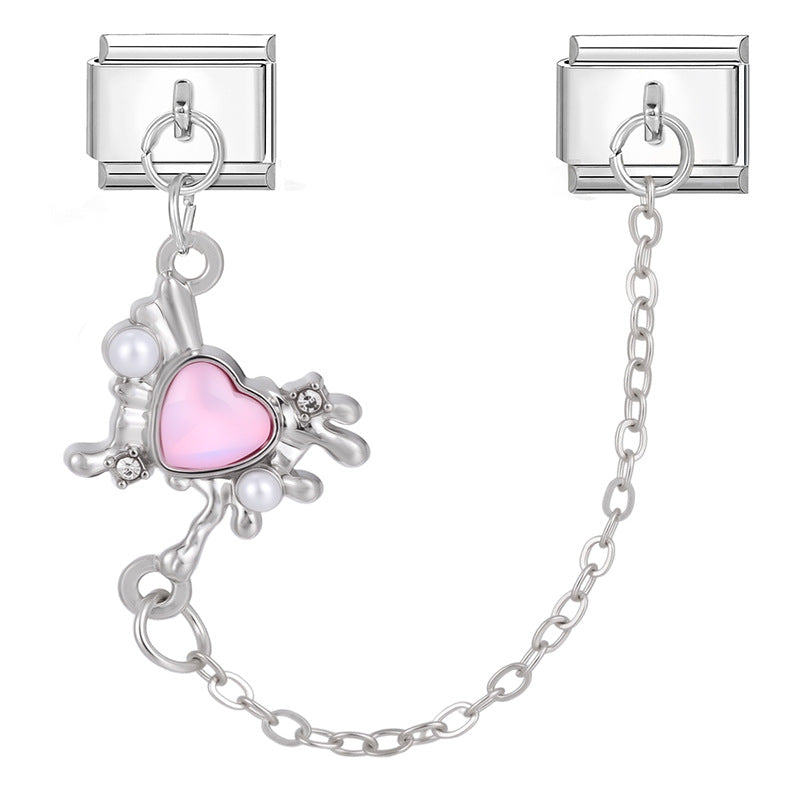 Wholesale 9mm Italian Charm Starter Bracelets DIY Double Hanger Stainless Steel Composable Bracelet