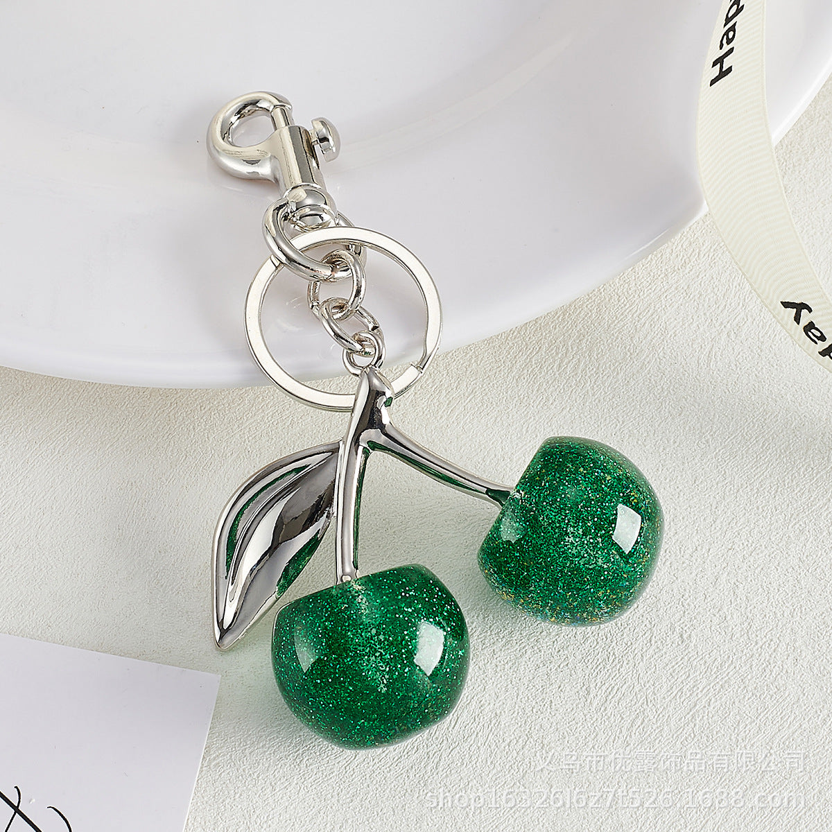 Wholesale Cherry Fruit Bag Pendant Cherry Keychain
